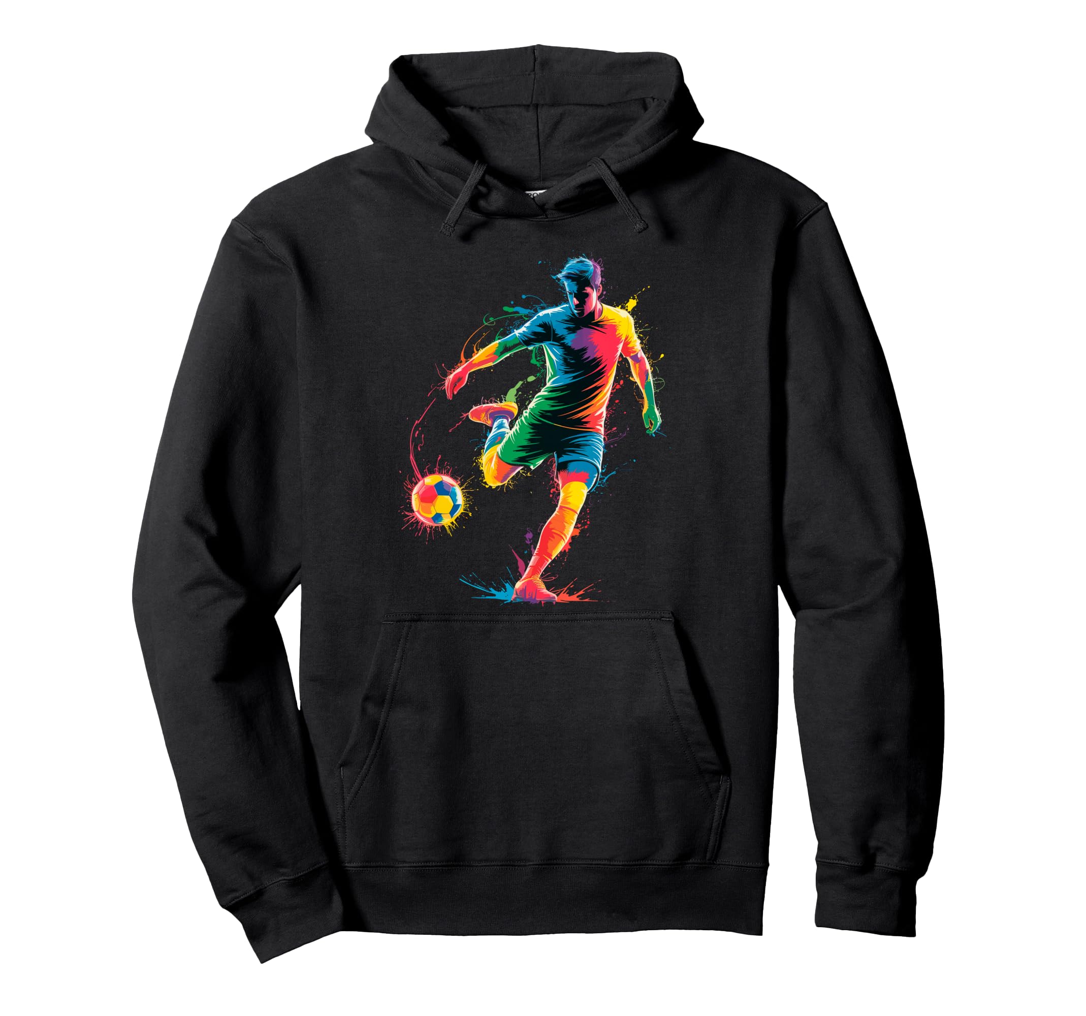 Colorful Funny Soccer Player Fan Game Day Hoodie - Custom Art Print Unisex - T-Shirt, Sweatshirt, Hoodie