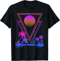Retro Synthwave Aesthetic 1980s Palm Trees 90s - Adult & Kids T-Shirts, Sweatshirts & Hoodies apparel design preview 1
