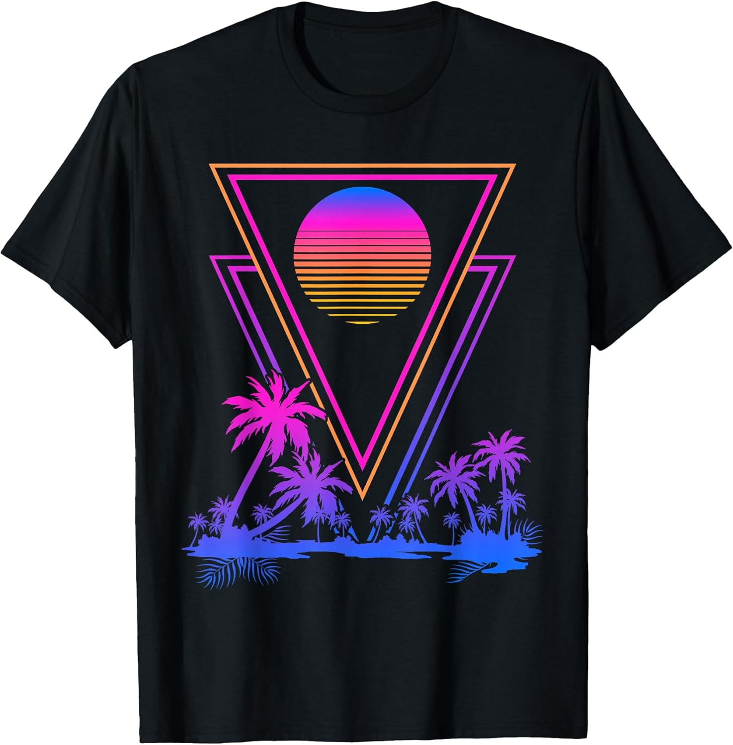 Retro Synthwave Aesthetic 1980s Palm Trees 90s - Adult & Kids T-Shirts, Sweatshirts & Hoodies apparel design preview 1