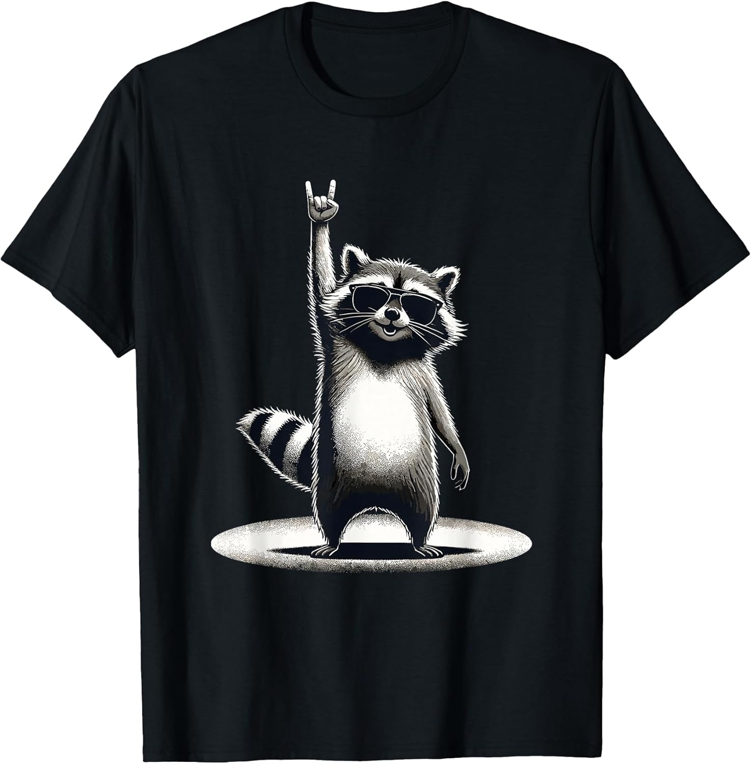 Retro Raccoon Rock Music Gift Men Kids Women Funny - Adult & Kids T-Shirts, Sweatshirts & Hoodies apparel design preview 1