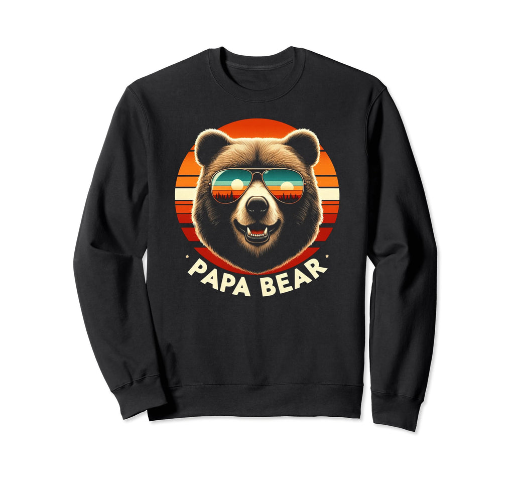 Papa Bear Sunglasses Funny Bear Dad Sweatshirt - Trendy Graphic Unisex - T-Shirt, Sweatshirt, Hoodie