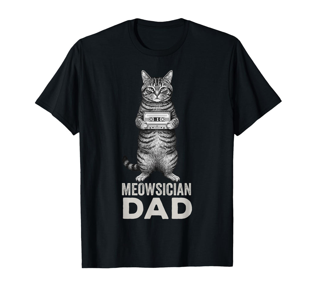Cat Cassette Tape Hip Hop Musician Dad T-Shirt - Novelty Apparel Men Women - T-Shirt, Sweatshirt, Hoodie