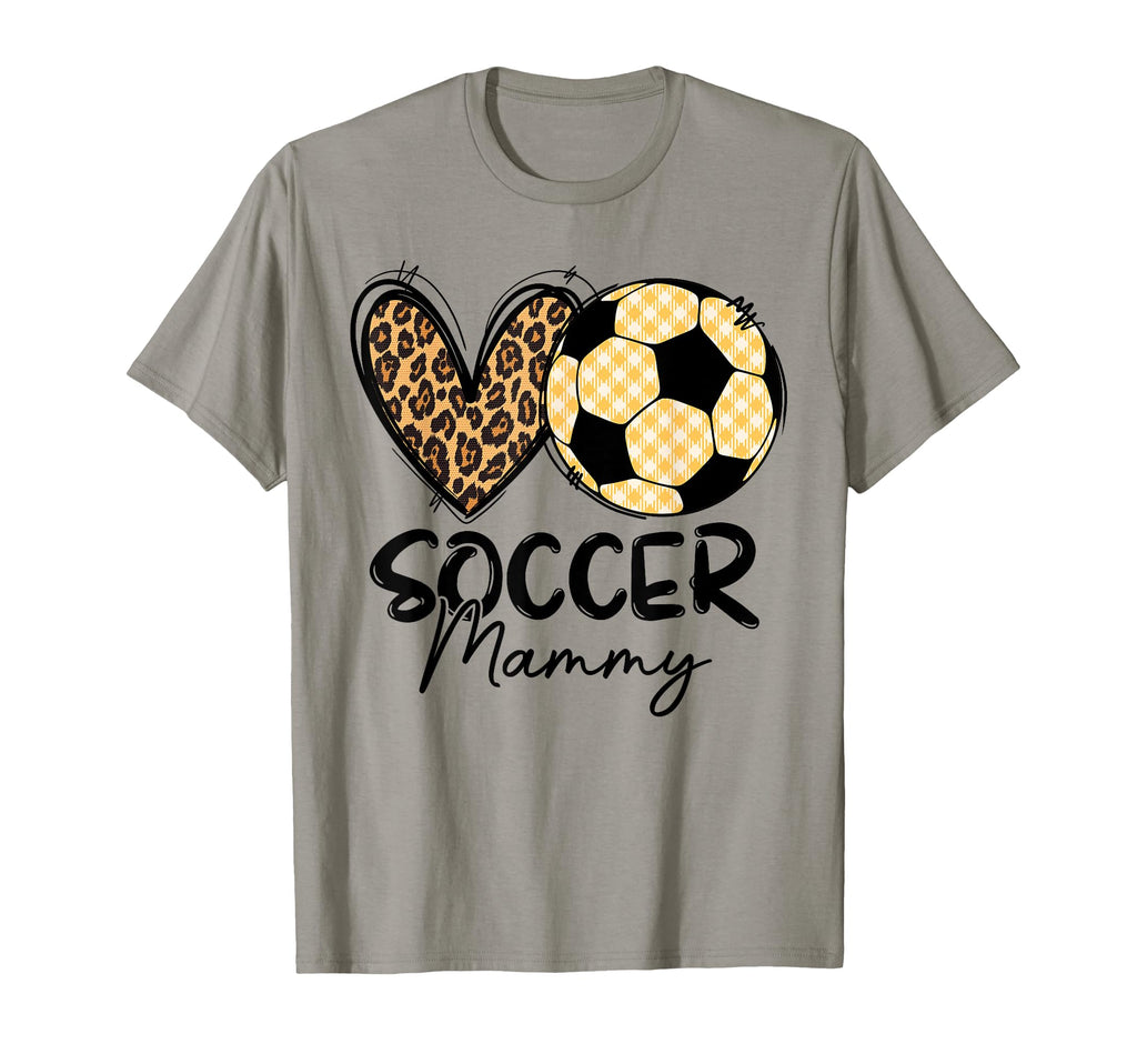 Soccer Mammy Heart Leopard Matching T-Shirt - Minimalist Print for Adults - T-Shirt, Sweatshirt, Hoodie