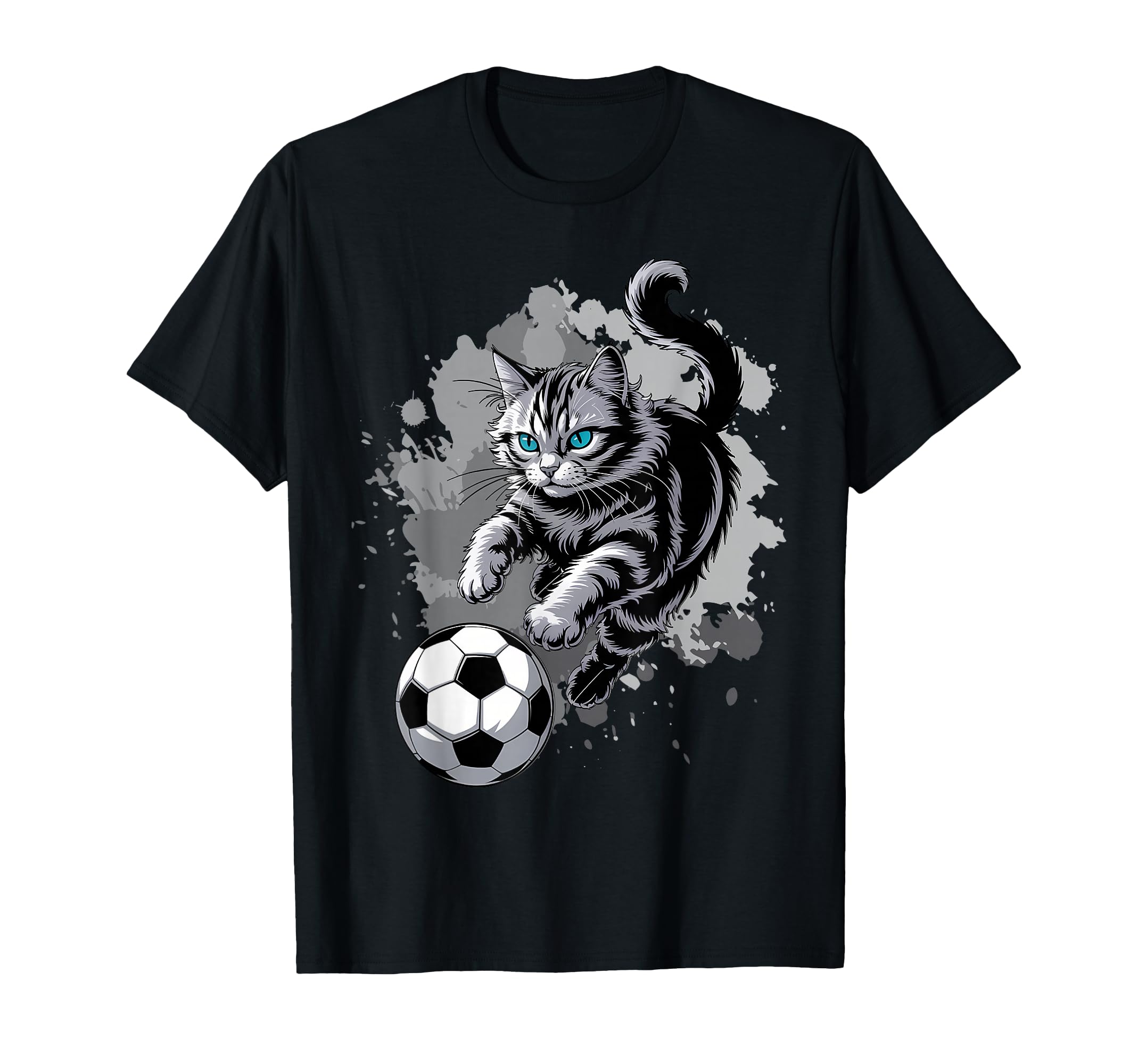 Cat Playing Soccer T-Shirt - Casual Everyday Wear Unisex - T-Shirt, Sweatshirt, Hoodie