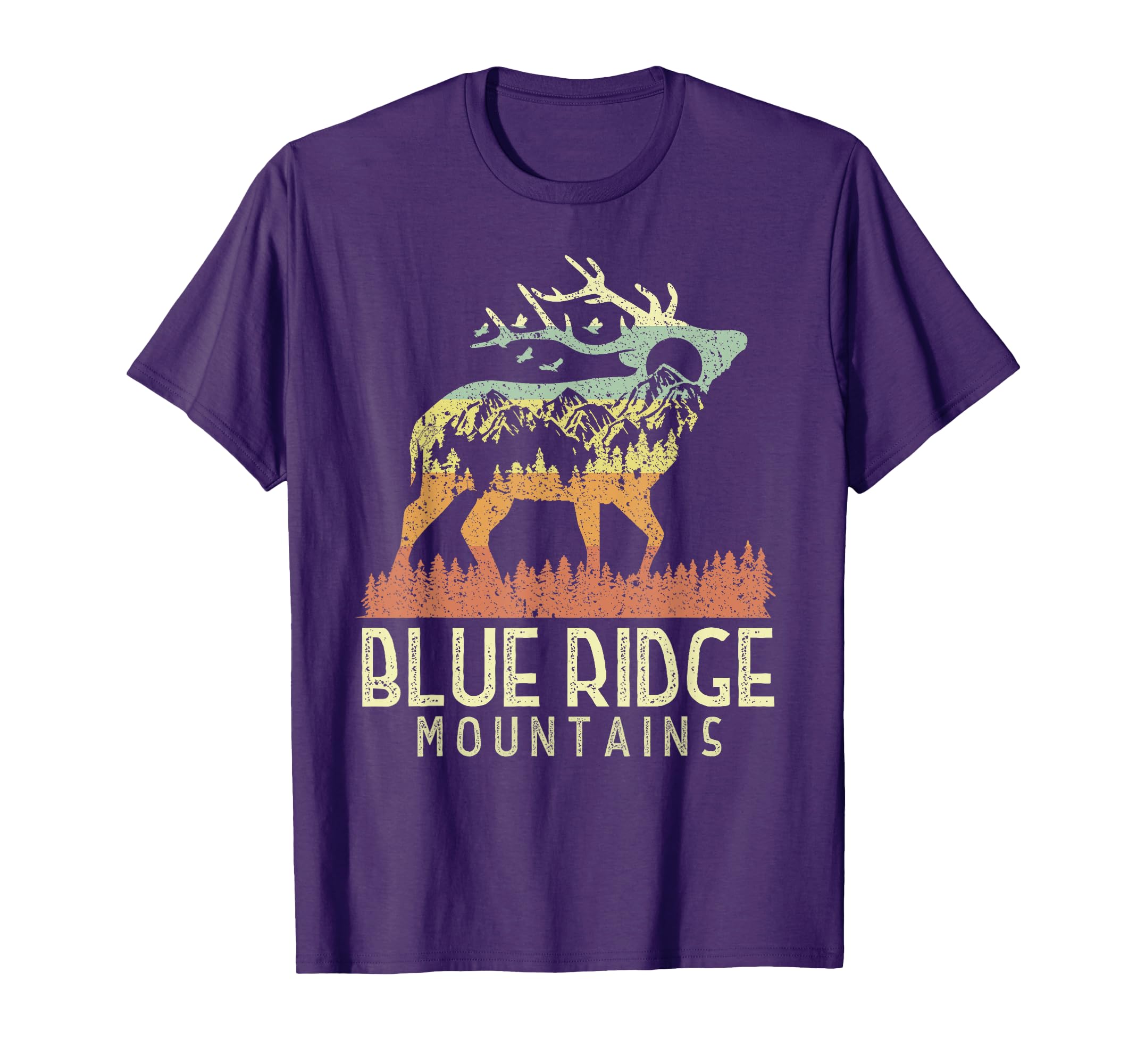 Blue Ridge Mountains Hiking Elk T-Shirt - Fun Novelty Design Men Women - T-Shirt, Sweatshirt, Hoodie