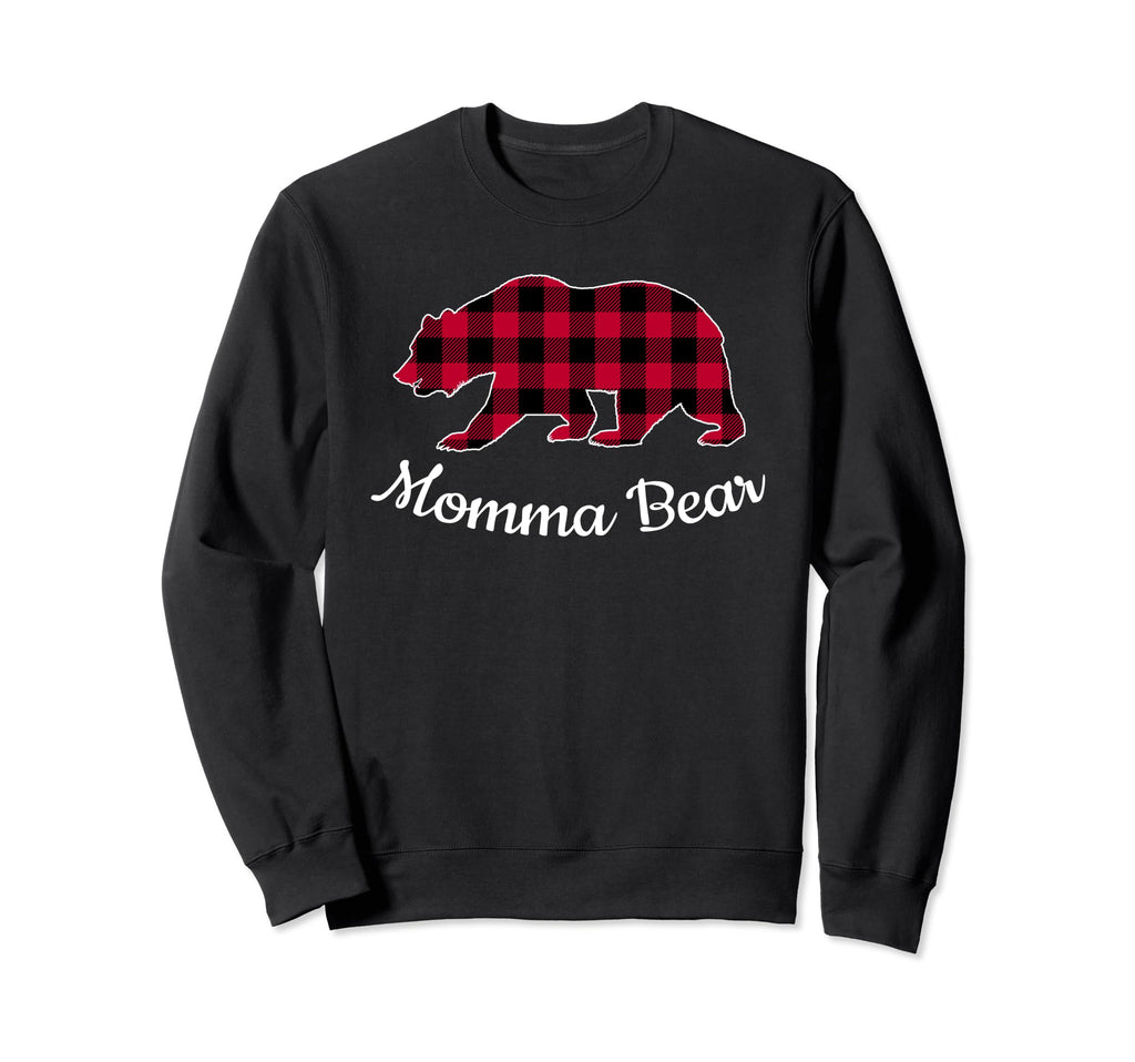 Momma Bear Pajama Red Buffalo Plaid Sweatshirt - Unique Graphic Unisex - T-Shirt, Sweatshirt, Hoodie