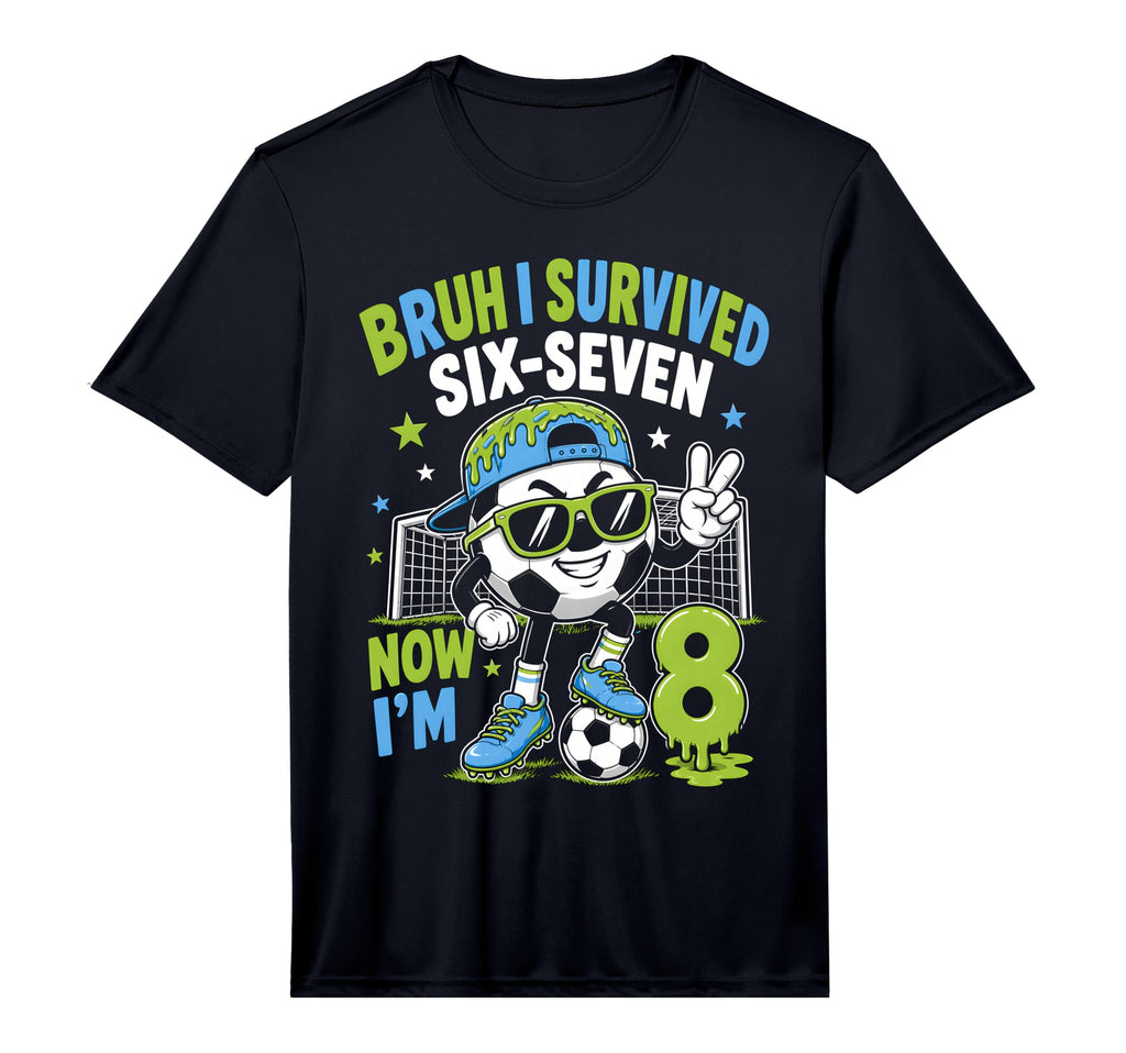 8Th Birthday Soccer Ice Cream Drip T-Shirt - Fun Novelty Design for Adults - T-Shirt, Sweatshirt, Hoodie