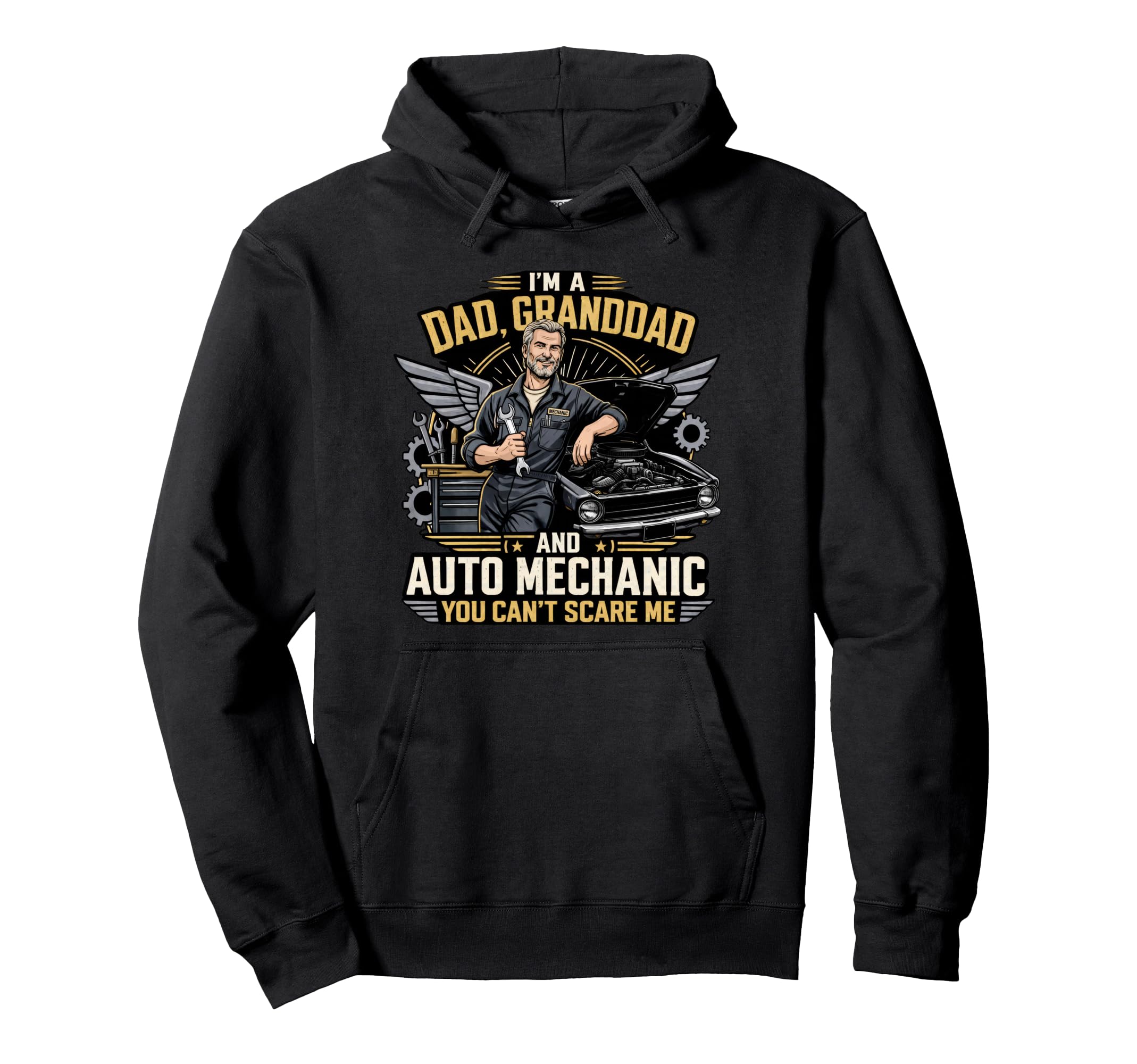 Auto Mechanic Dad Granddad Hoodie - Unique Graphic for Adults - T-Shirt, Sweatshirt, Hoodie