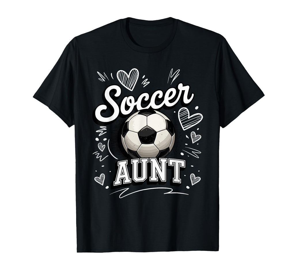 Soccer Aunt Heart Football Game Day T-Shirt - Custom Art Print Unisex - T-Shirt, Sweatshirt, Hoodie