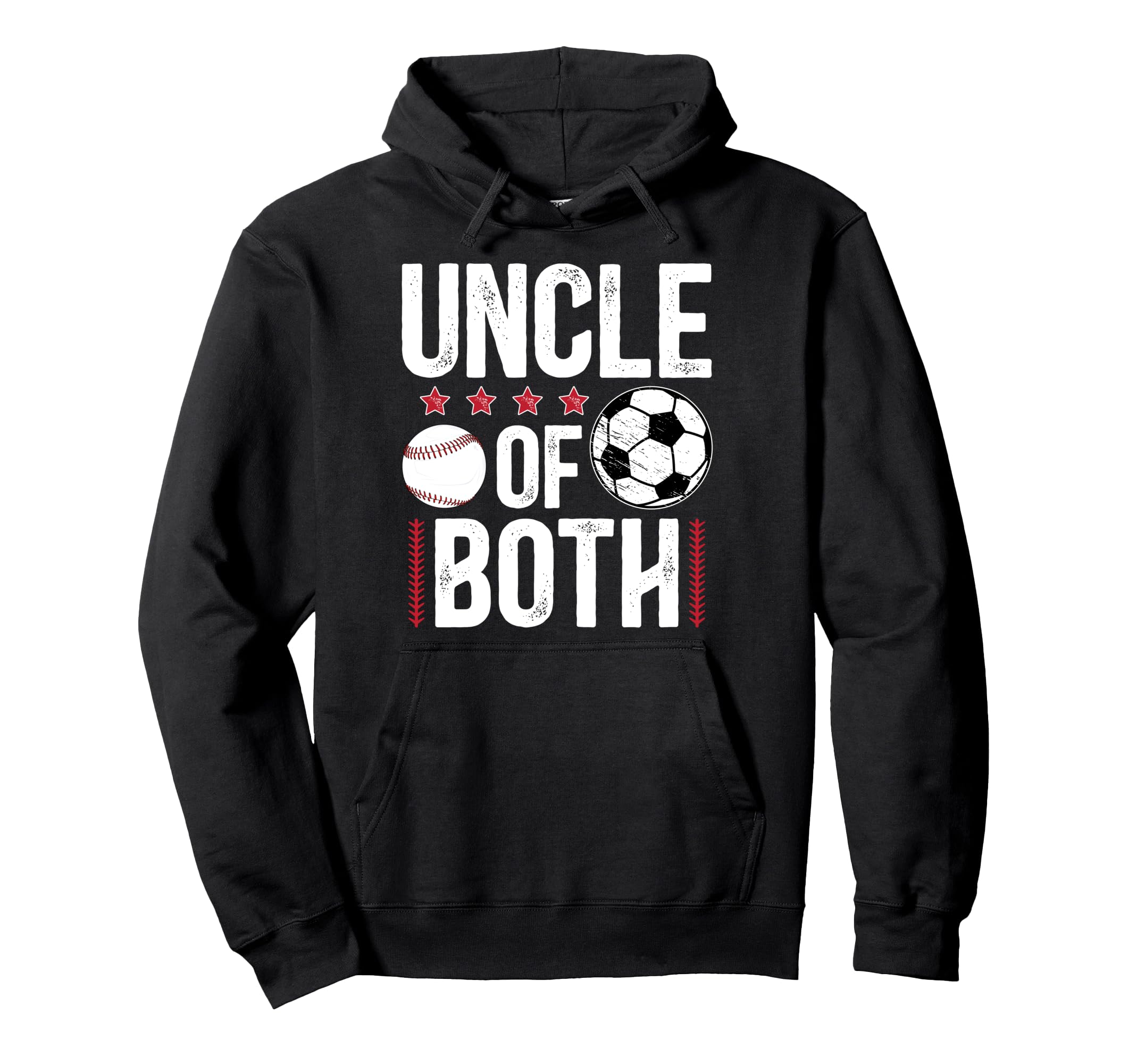 Uncle Both Baseball Soccer Uncle Hoodie - Casual Everyday Wear for Adults - T-Shirt, Sweatshirt, Hoodie