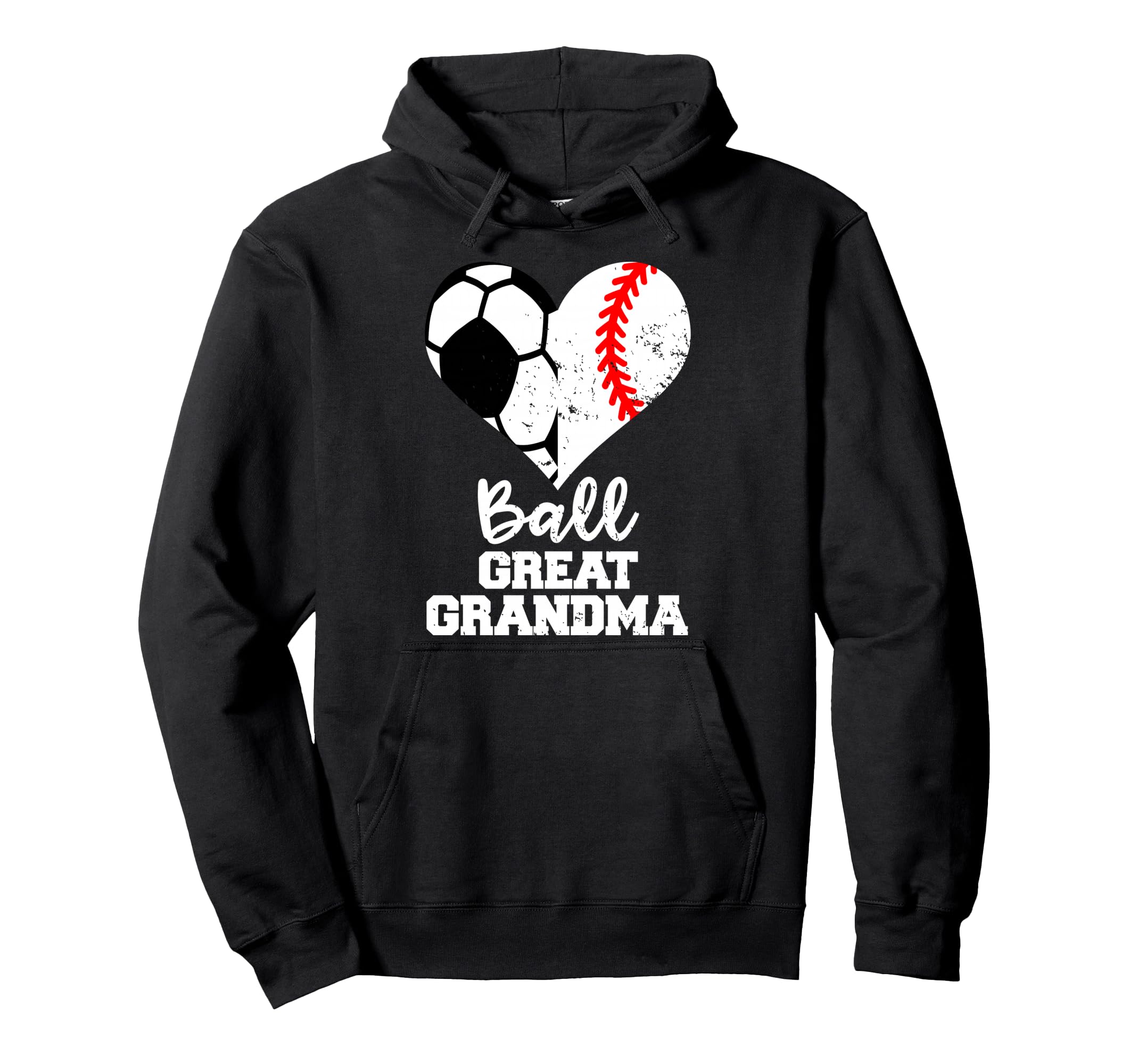Ball Great Grandma Heart Funny Soccer Hoodie - Graphic Print Unisex - T-Shirt, Sweatshirt, Hoodie