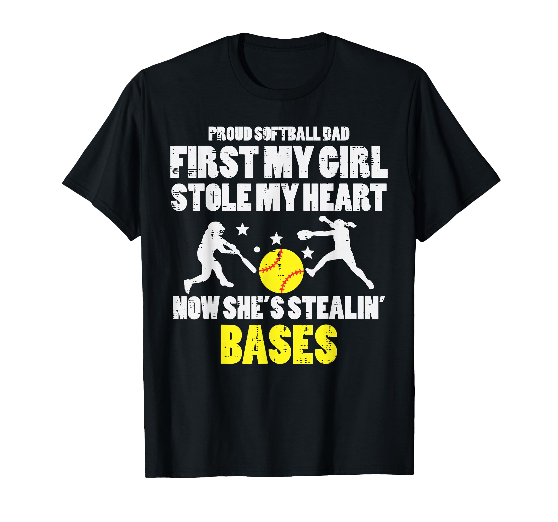 Softball Dad Stole My Heart Stealing T-Shirt - Streetwear Style Men Women - T-Shirt, Sweatshirt, Hoodie