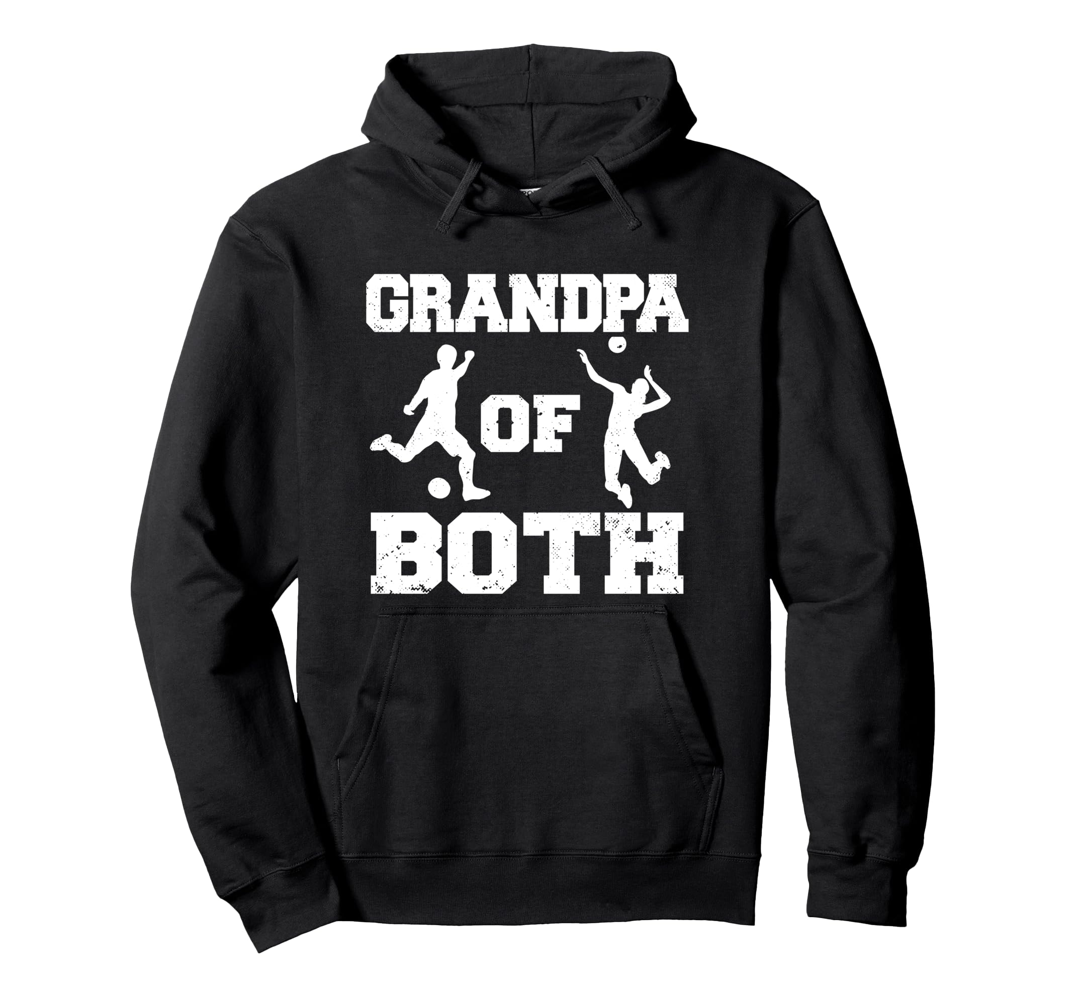 Grandpa Both Funny Soccer Volleyball Hoodie - Unique Graphic Men Women - T-Shirt, Sweatshirt, Hoodie