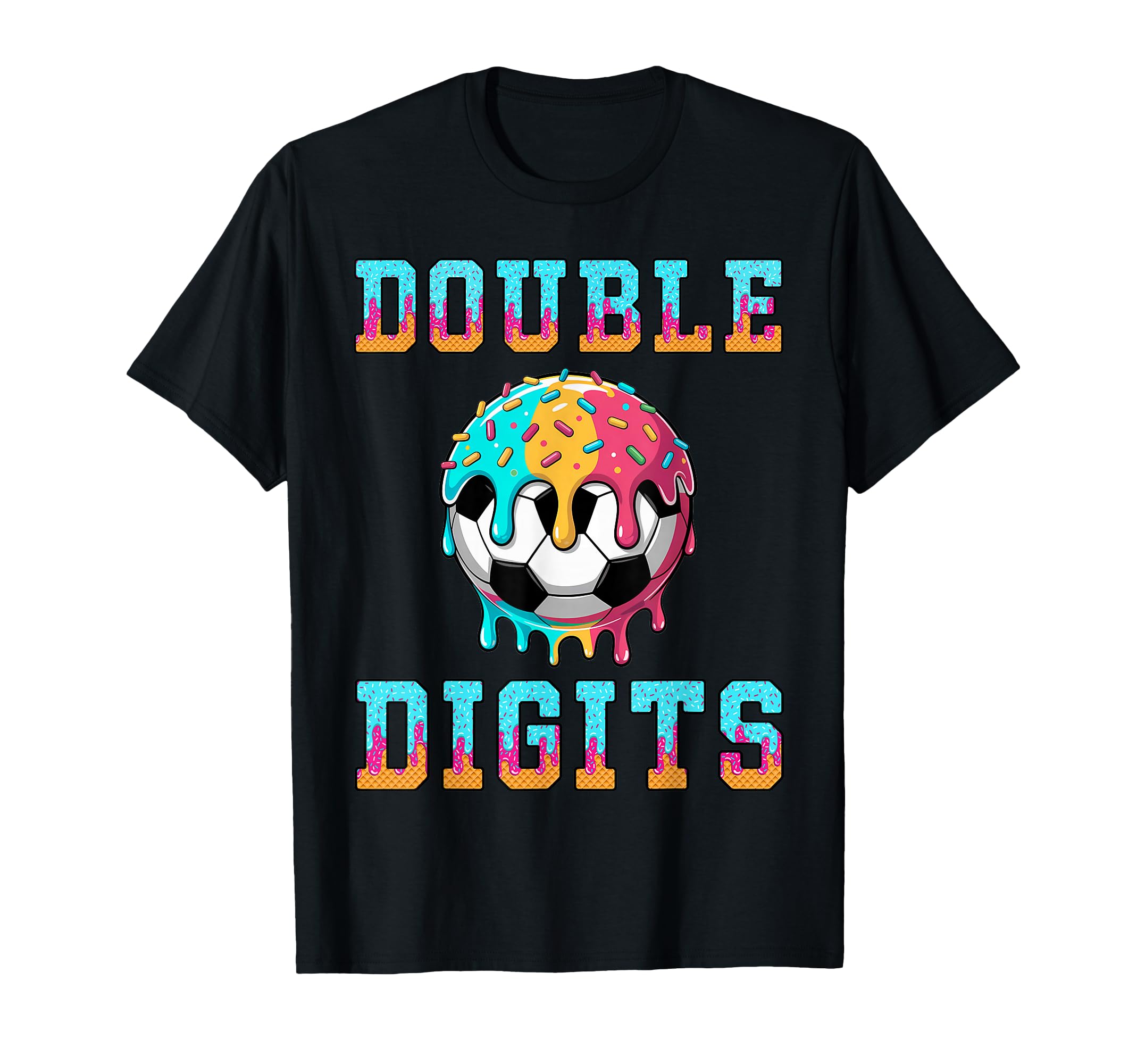 Soccer 10Th Birthday Double Digits Ice T-Shirt - Trendy Graphic Unisex - T-Shirt, Sweatshirt, Hoodie