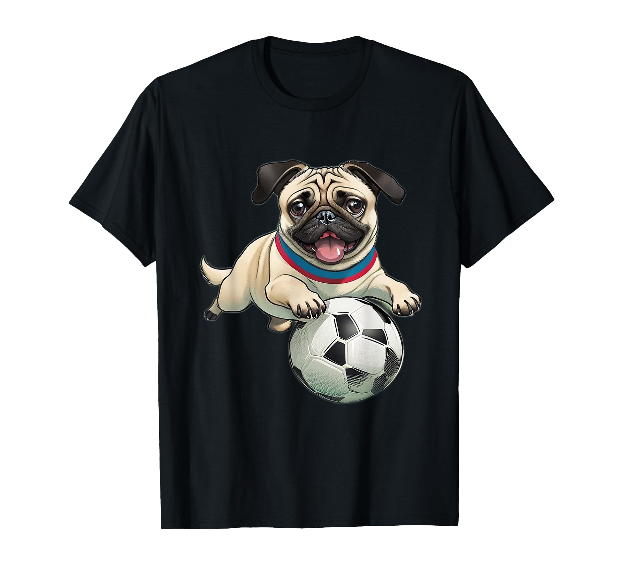 Pug Playing Soccer Pug Soccer Player T-Shirt - Trendy Graphic Unisex - T-Shirt, Sweatshirt, Hoodie