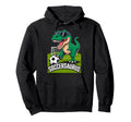 Soccersaurus Dinosaur T Rex Soccer Hoodie - Aesthetic Graphic Unisex - T-Shirt, Sweatshirt, Hoodie