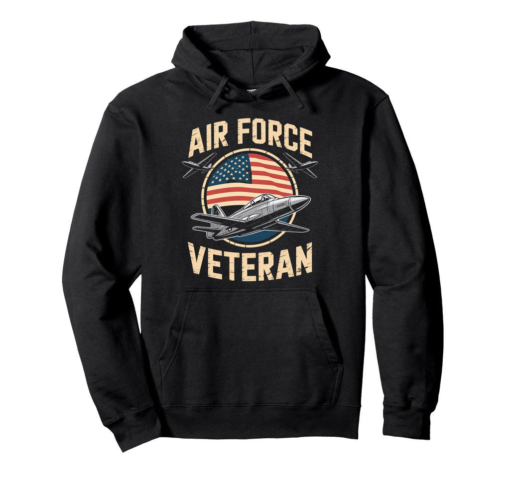Air Force Veteran Us American Flag Dad Hoodie - Trendy Graphic for Adults - T-Shirt, Sweatshirt, Hoodie