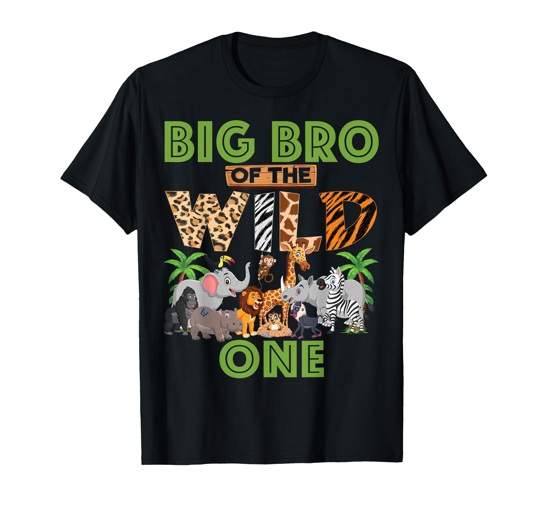 1St Birthday Zoo Safari Jungle Big Bro T-Shirt - Unique Graphic Unisex - T-Shirt, Sweatshirt, Hoodie