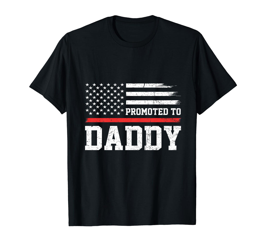 Promoted To Daddy Firefighter Fathers Day T-Shirt - Trendy Graphic Unisex - T-Shirt, Sweatshirt, Hoodie