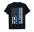 Us Flag Blue Line Ice Hockey T-Shirt - Casual Everyday Wear Men Women - T-Shirt, Sweatshirt, Hoodie