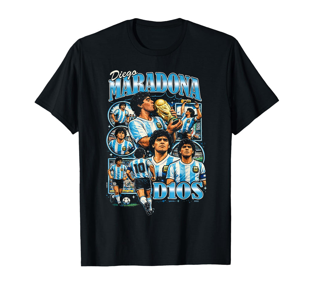 Diego Maradona 90S Bootleg Football T-Shirt - Custom Art Print Unisex - T-Shirt, Sweatshirt, Hoodie