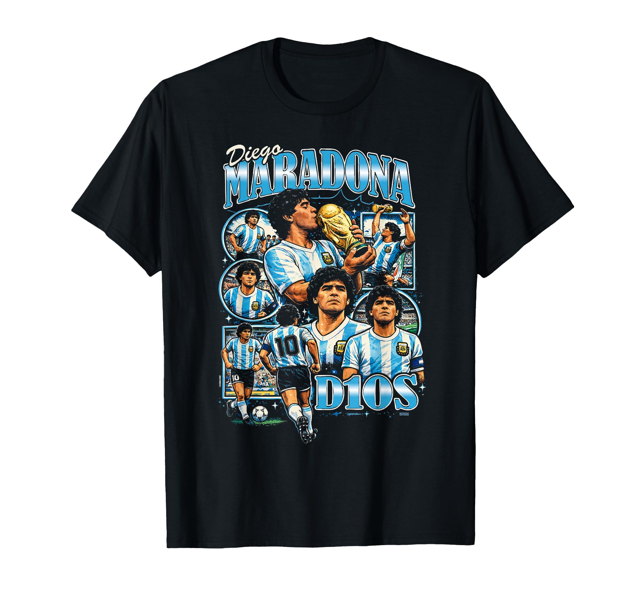 Diego Maradona 90S Bootleg Football T-Shirt - Custom Art Print Unisex - T-Shirt, Sweatshirt, Hoodie