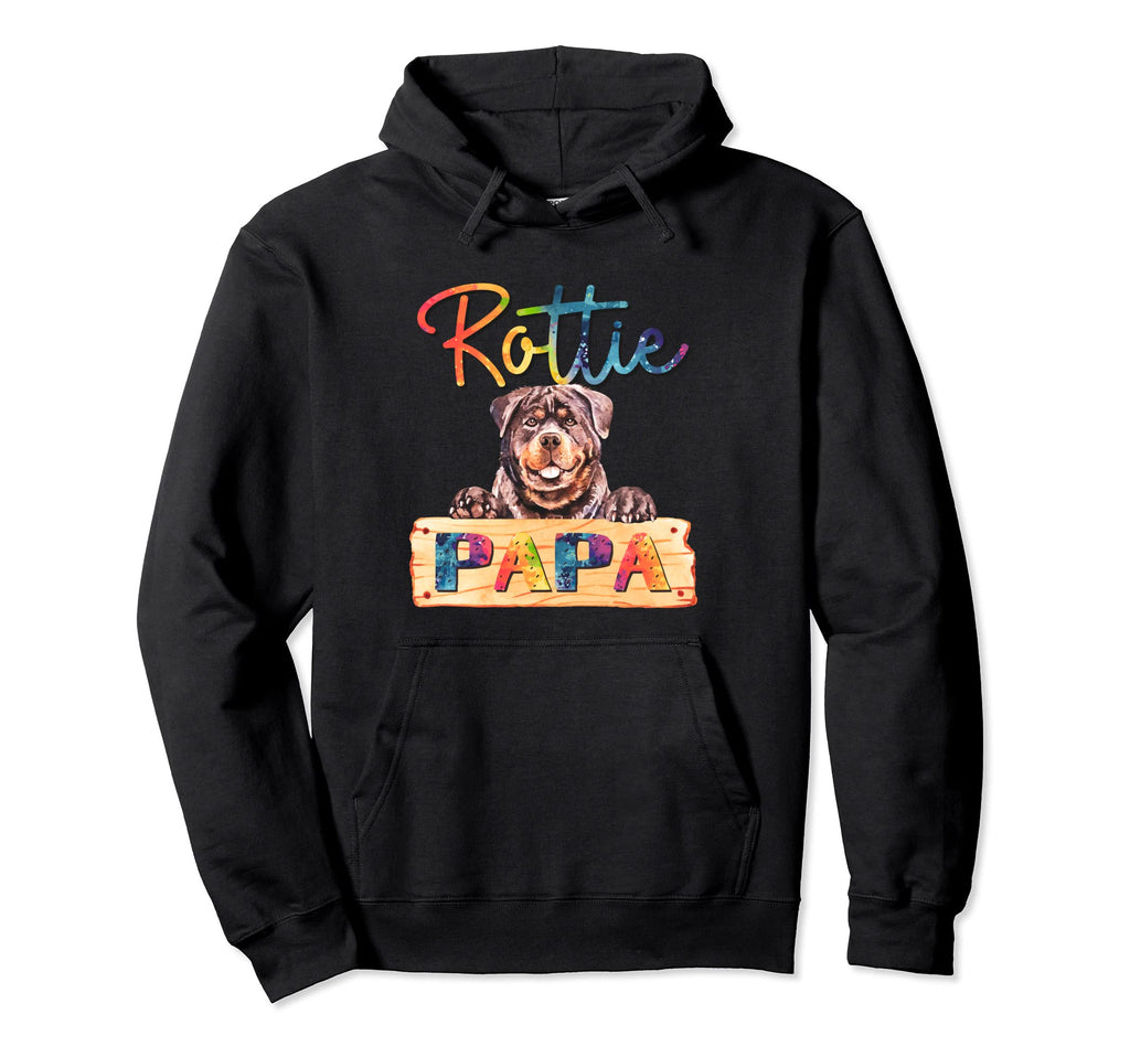 Colorful Rottweiler Rottie Papa Funny Hoodie - Streetwear Style Men Women - T-Shirt, Sweatshirt, Hoodie