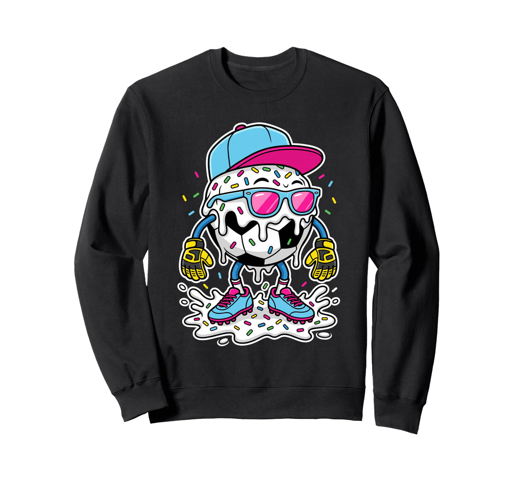 Soccer Ball Melting Ice Cream Sweatshirt - Aesthetic Graphic Men Women - T-Shirt, Sweatshirt, Hoodie