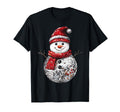 Snowman Disco Ball Santa Hat Matching T-Shirt - Aesthetic Graphic Unisex - T-Shirt, Sweatshirt, Hoodie