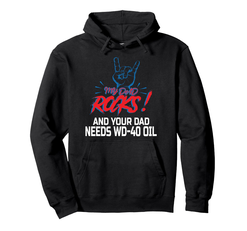 My Dad Rocks Daddy Pa Fathers Day Hoodie - Minimalist Print for Adults - T-Shirt, Sweatshirt, Hoodie