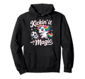 Unicorn Soccer Goalie Player Kickin It Hoodie - Minimalist Print Men Women - T-Shirt, Sweatshirt, Hoodie