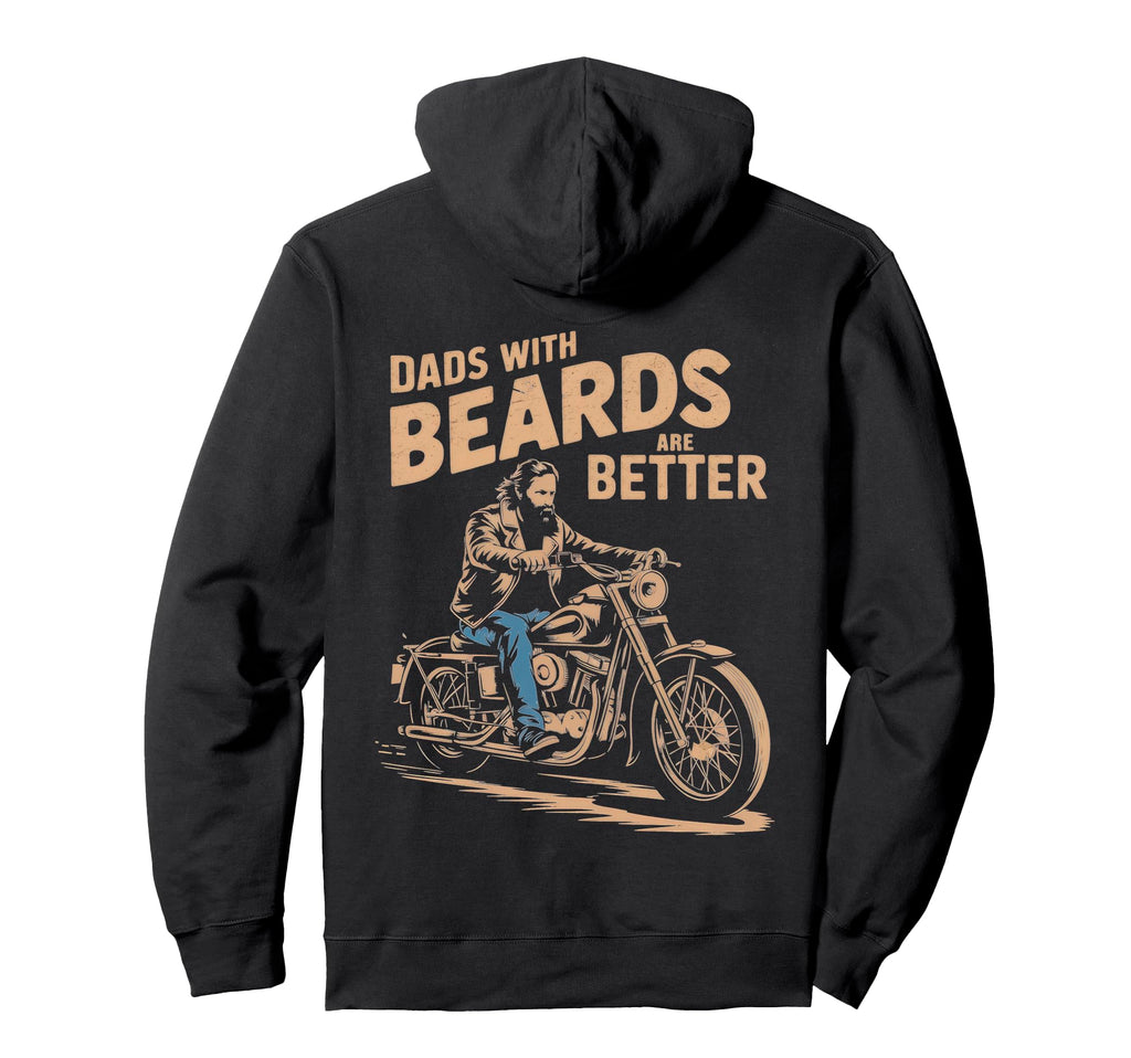Dads Beards Are Better Motorbike Hoodie - Minimalist Print Men Women - T-Shirt, Sweatshirt, Hoodie