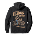 Dads Beards Are Better Motorbike Hoodie - Minimalist Print Men Women - T-Shirt, Sweatshirt, Hoodie