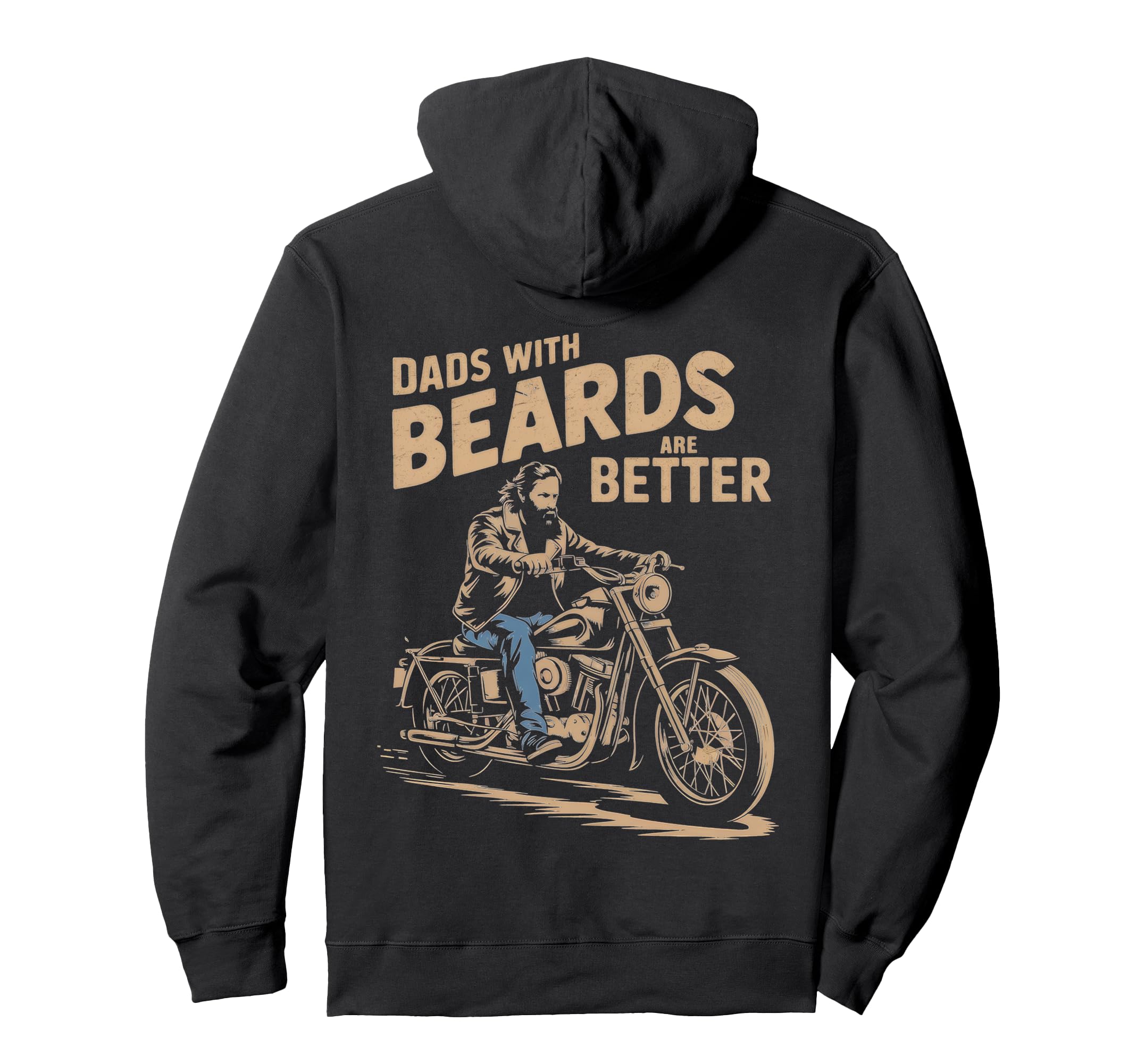 Dads Beards Are Better Motorbike Hoodie - Minimalist Print Men Women - T-Shirt, Sweatshirt, Hoodie