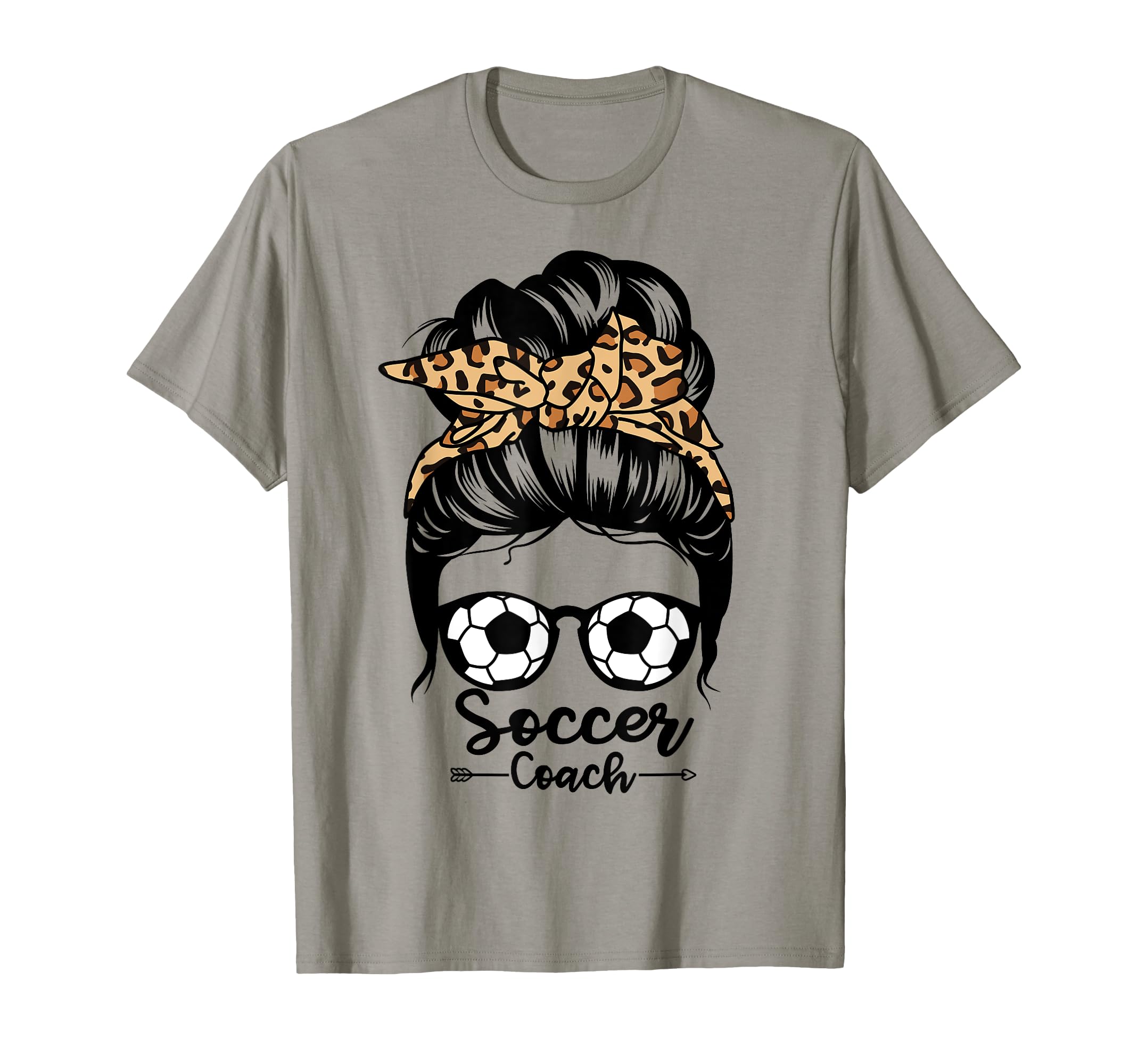 Soccer Coach Life Messy Bun Hair Funny T-Shirt - Graphic Print Unisex - T-Shirt, Sweatshirt, Hoodie
