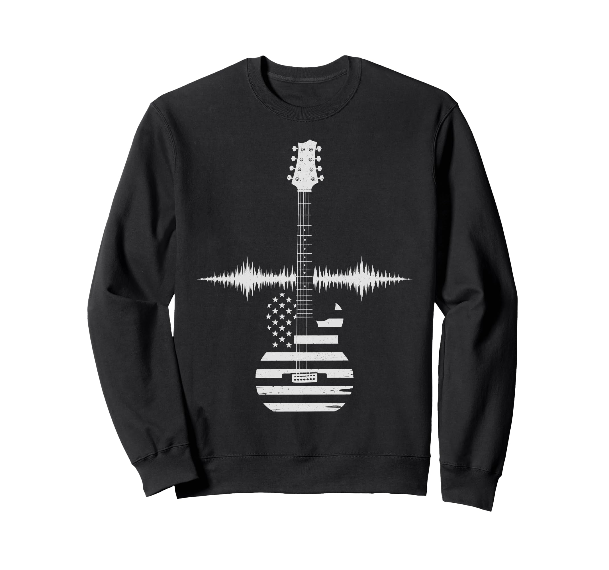 Lets Rock Guitar Usa Flag Sweatshirt - Minimalist Print Men Women - T-Shirt, Sweatshirt, Hoodie