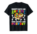 God Says I Am Autistic Puzzle Autism T-Shirt - Unique Graphic Unisex - T-Shirt, Sweatshirt, Hoodie