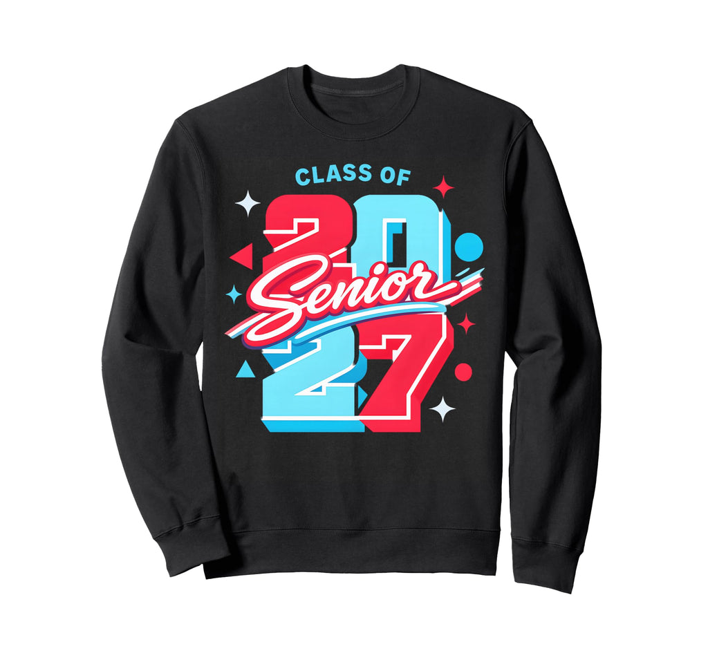 Senior Mom Graduation Class 2027 Sweatshirt - Graphic Print Men Women - T-Shirt, Sweatshirt, Hoodie