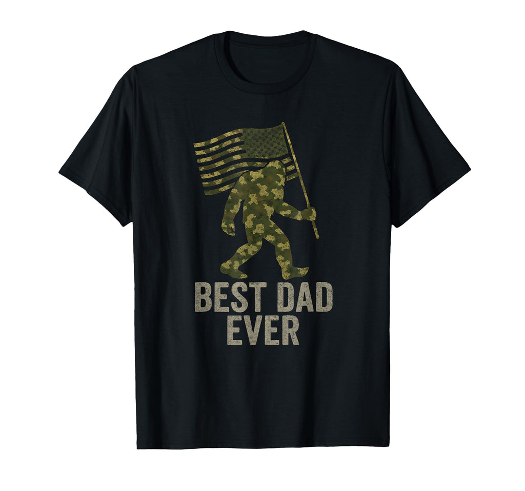 Best Dad Ever American Flag Military T-Shirt - Minimalist Print Men Women - T-Shirt, Sweatshirt, Hoodie