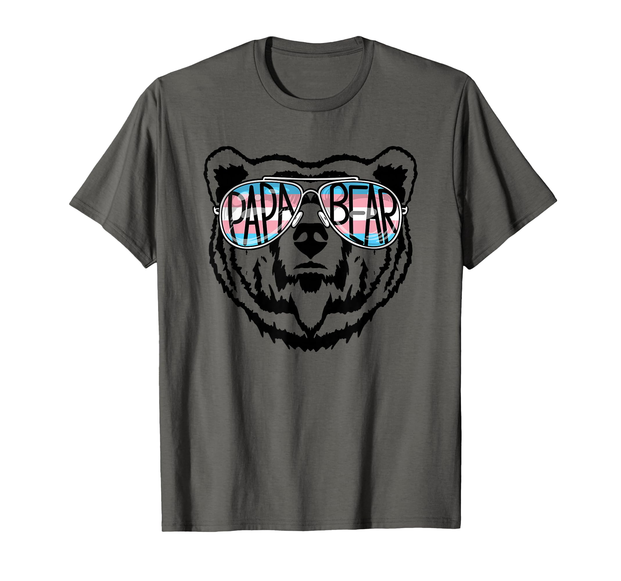 Trans Papa Bear Proud Dad Ally T-Shirt - Minimalist Print Men Women - T-Shirt, Sweatshirt, Hoodie