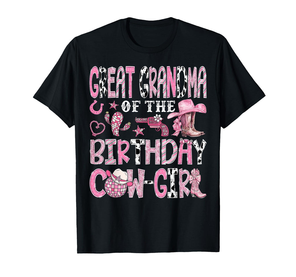 Great Grandma Birthday Cow Rodeo Western T-Shirt - Custom Art Print Unisex - T-Shirt, Sweatshirt, Hoodie
