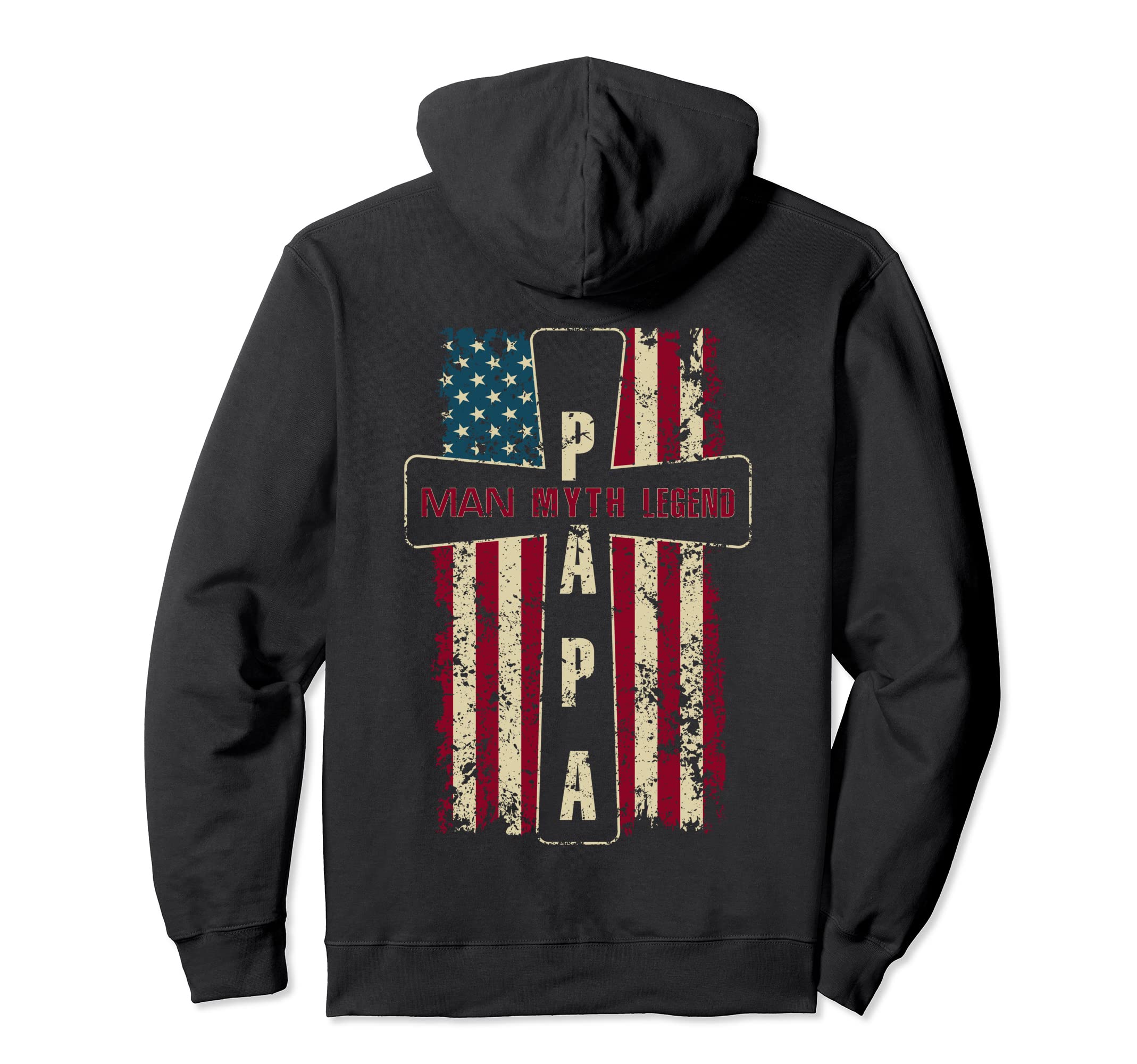 Papa Gift Myth Legend Usa American Flag Hoodie - Fun Novelty Design Unisex - T-Shirt, Sweatshirt, Hoodie