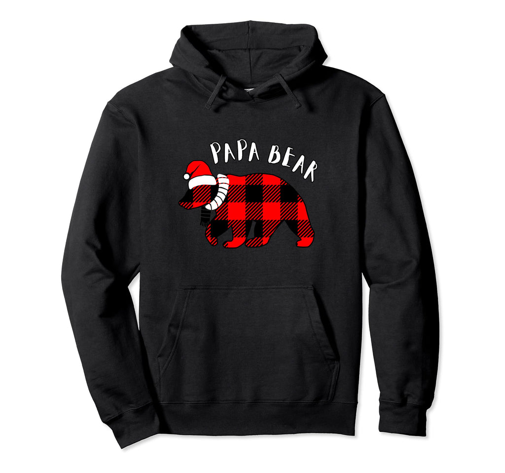 Papa Bear Buffalo Red Plaid Pajama Hoodie - Novelty Apparel Men Women - T-Shirt, Sweatshirt, Hoodie