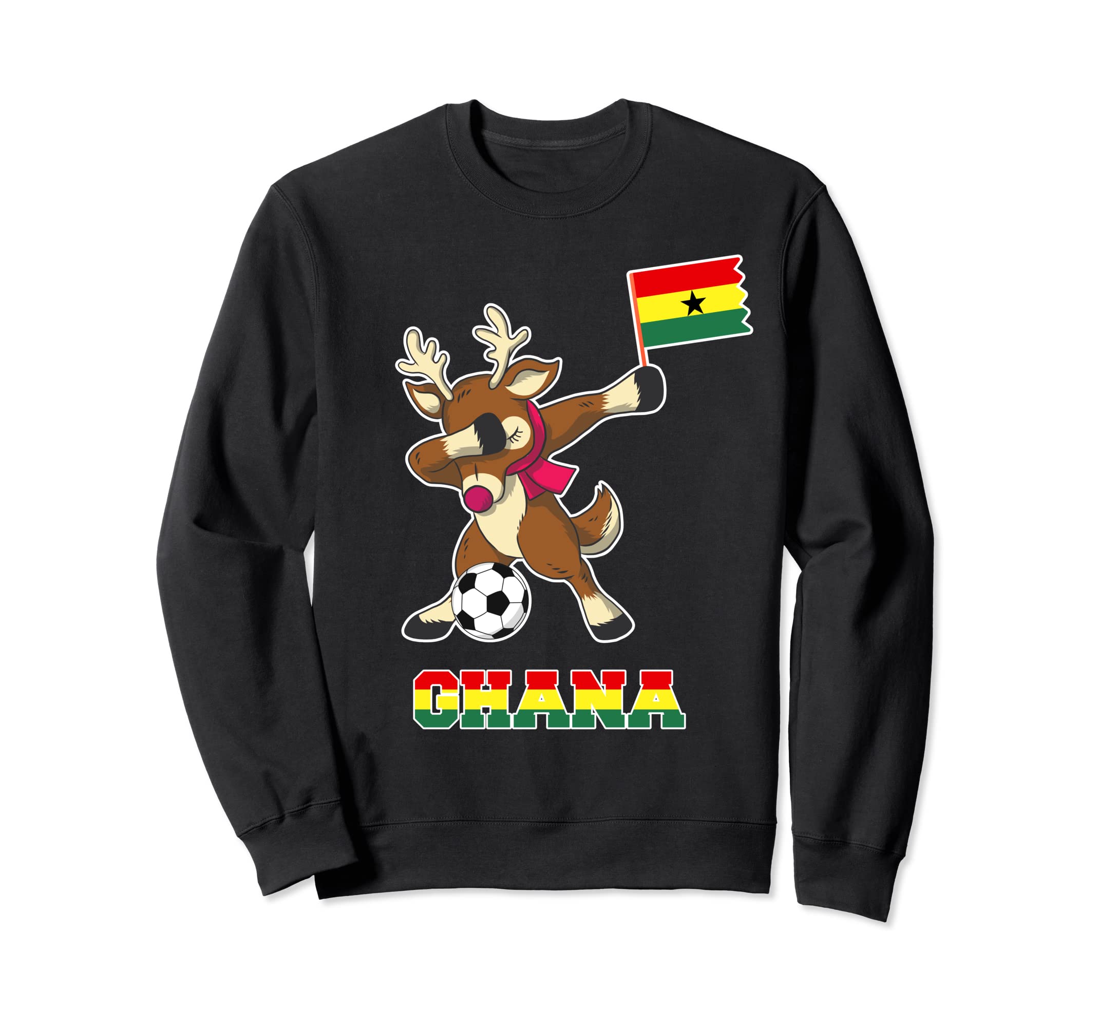 Ghana Soccer Reindeer Ghanaian Sweatshirt - Minimalist Print for Adults - T-Shirt, Sweatshirt, Hoodie