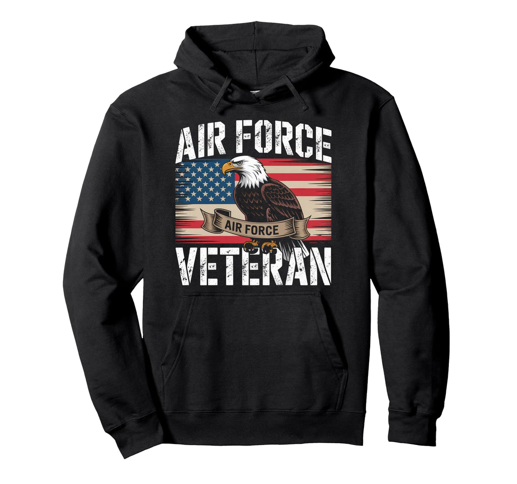 Air Force Veteran Us American Flag Dad Hoodie - Novelty Apparel for Adults - T-Shirt, Sweatshirt, Hoodie