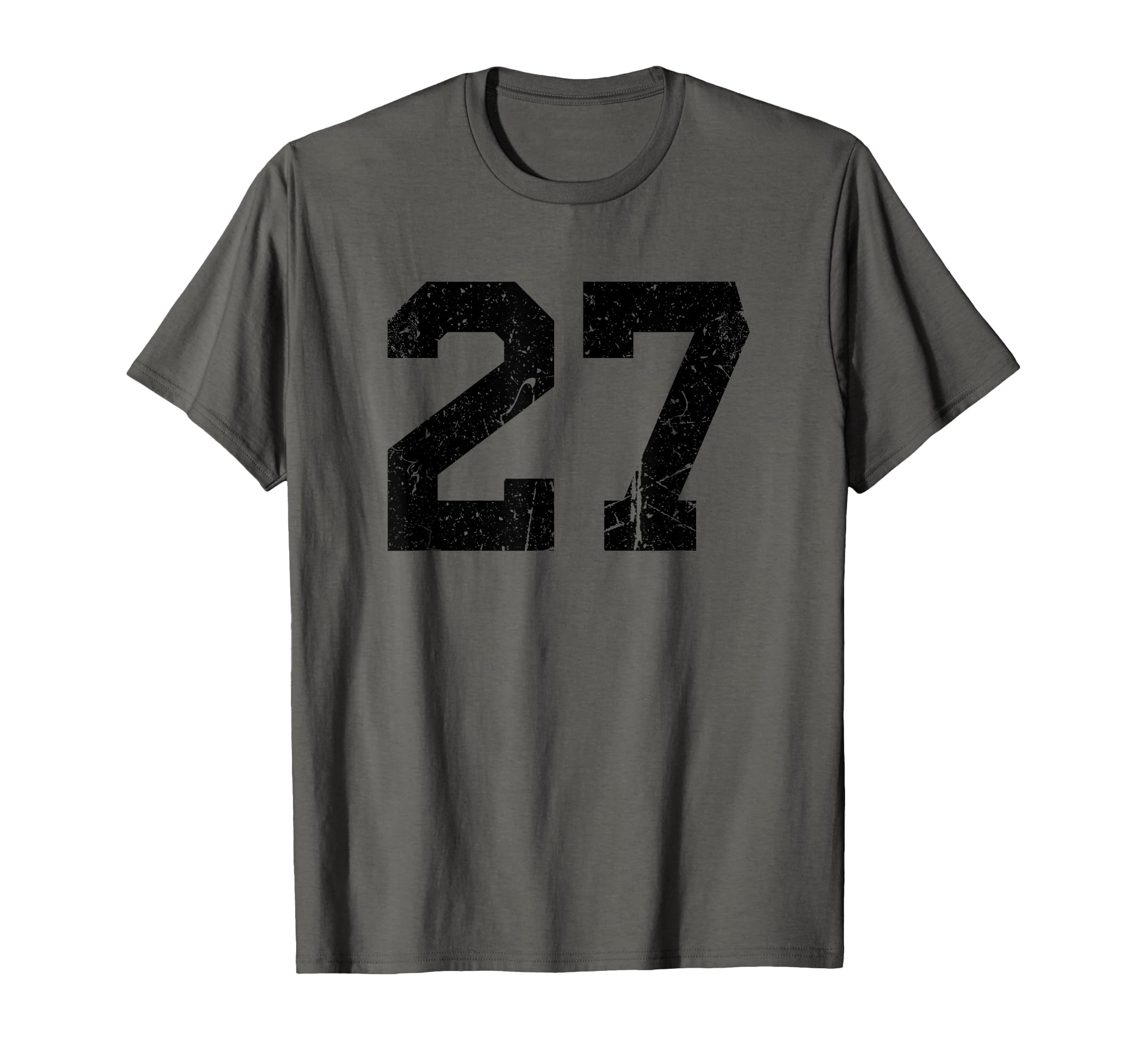 Number 27 Sport Black Distressed T-Shirt - Fun Novelty Design Unisex - T-Shirt, Sweatshirt, Hoodie