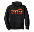 Sunset Papa Bear Hiking Camping Hoodie - Fun Novelty Design for Adults - T-Shirt, Sweatshirt, Hoodie