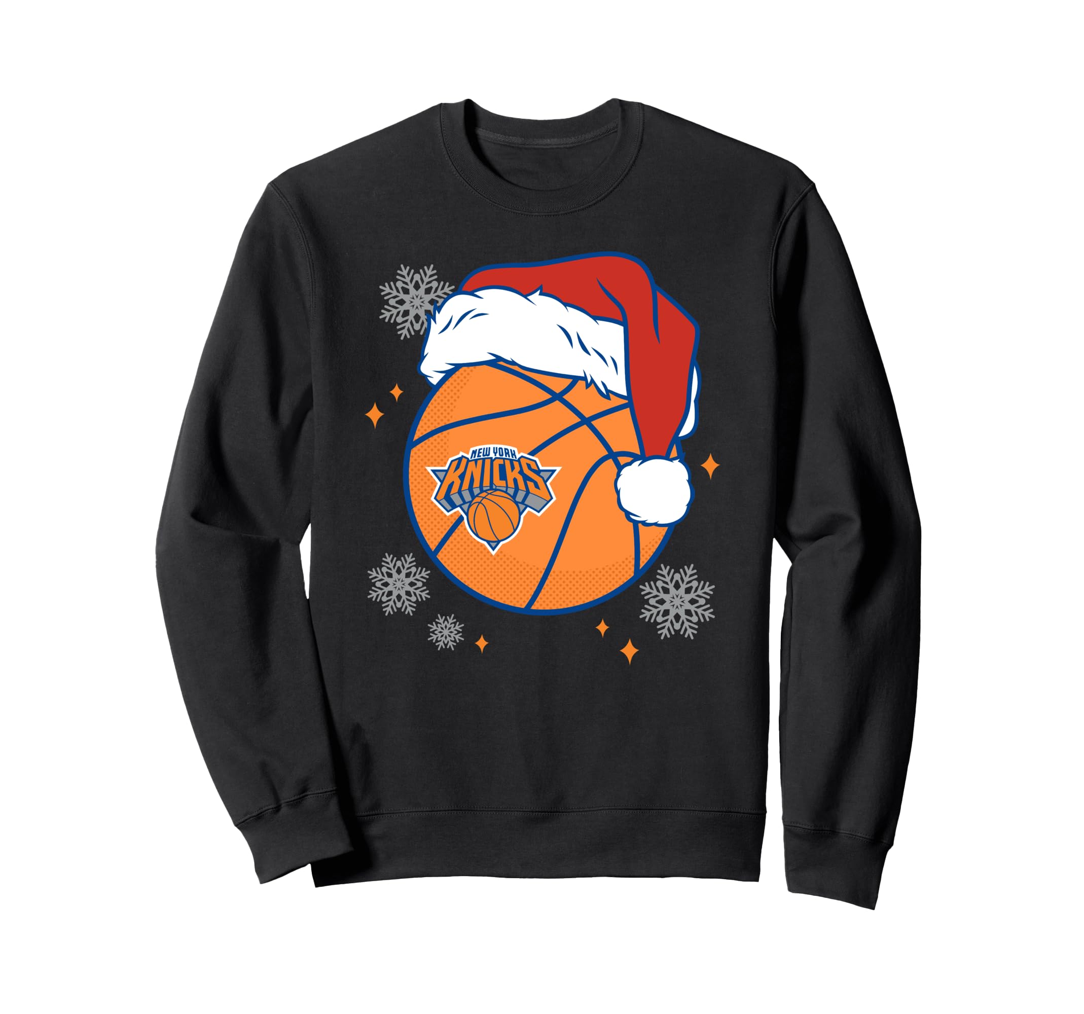 Nba New York Knicks Santa Hat Ball Sweatshirt - Graphic Print Unisex - T-Shirt, Sweatshirt, Hoodie