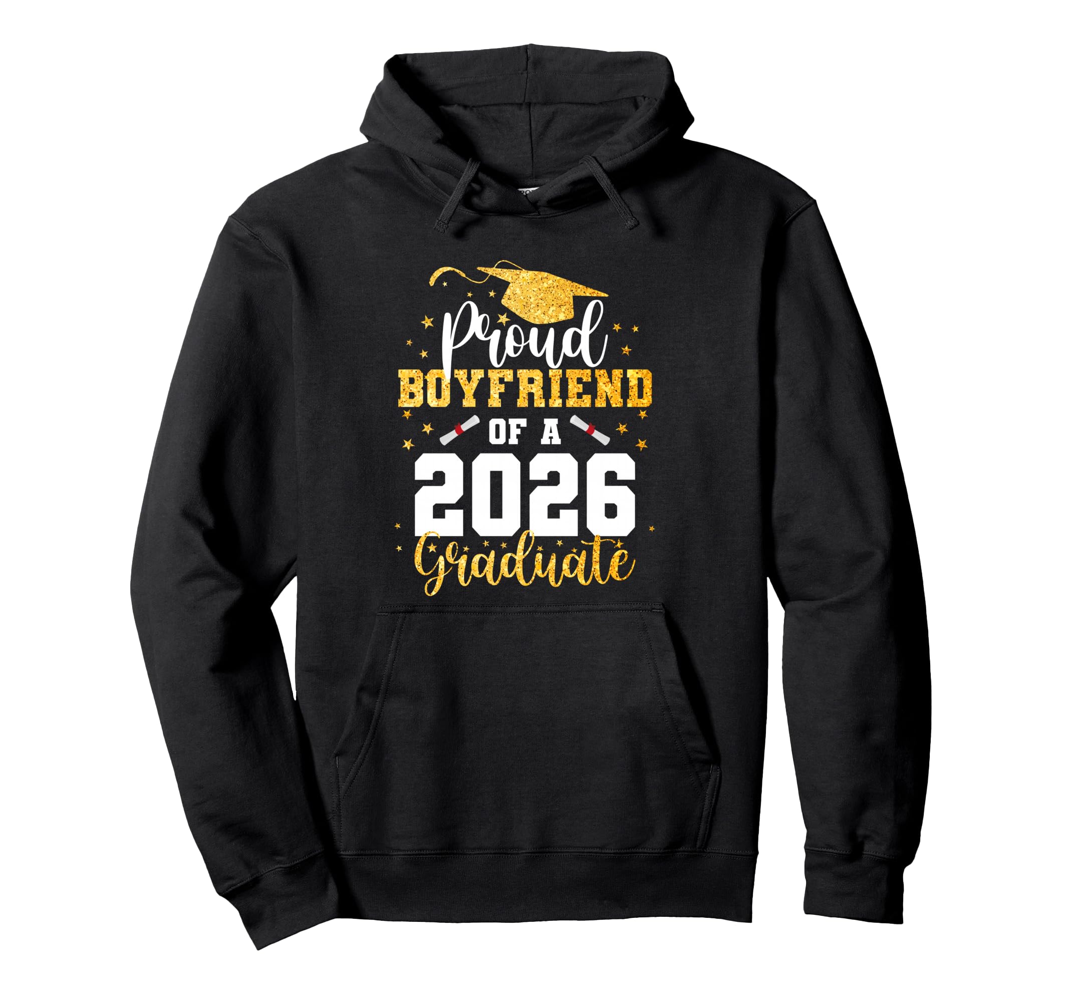 Proud Boyfriend Class 2026 Graduate Hoodie - Aesthetic Graphic Men Women - T-Shirt, Sweatshirt, Hoodie