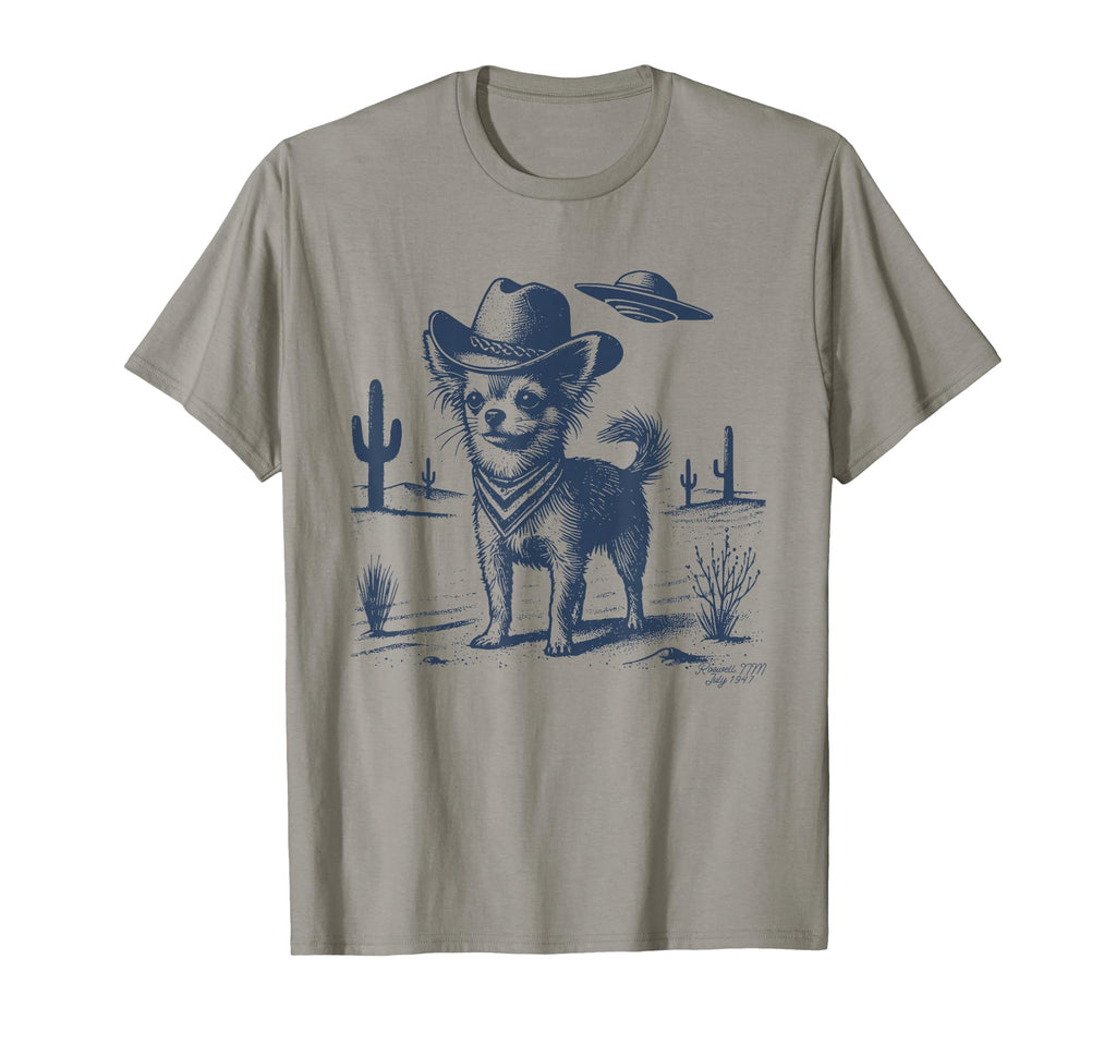 Chihuahua Cowboy Ufo Dog Mom Pet Dad T-Shirt - Streetwear Style Unisex - T-Shirt, Sweatshirt, Hoodie